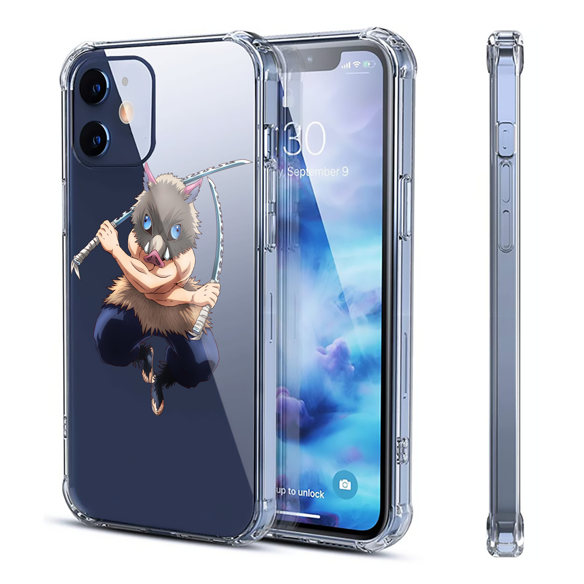 （画像用） 鬼滅の刃（きめつのやいば）嘴平 伊之助／はしびら いのすけ Hashibira Inosuke 【iPhone 12シリーズ対応】透明スマホケース（クリアソフトケース）